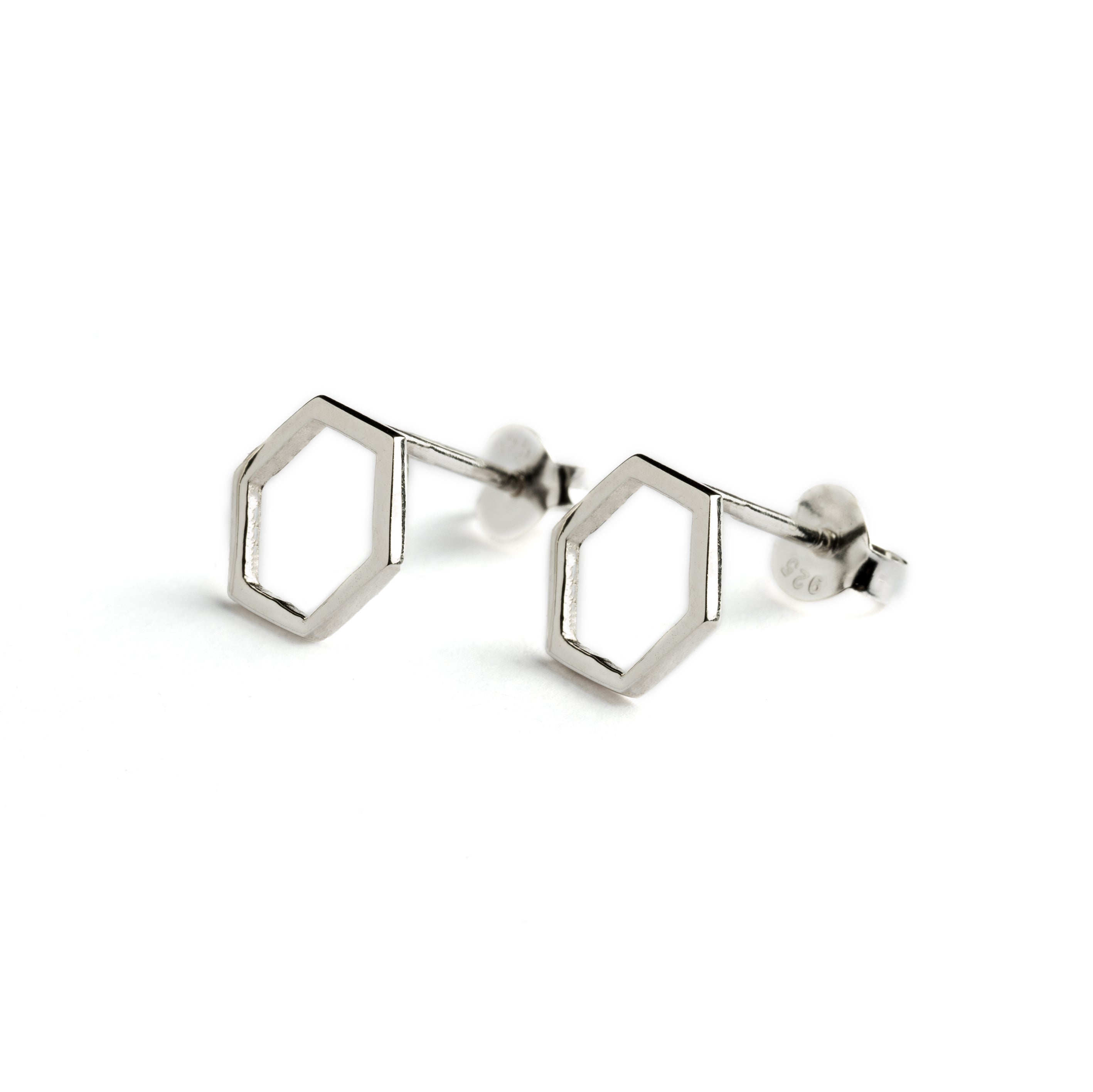 Hexagon-silver-ear-stud-earring_2