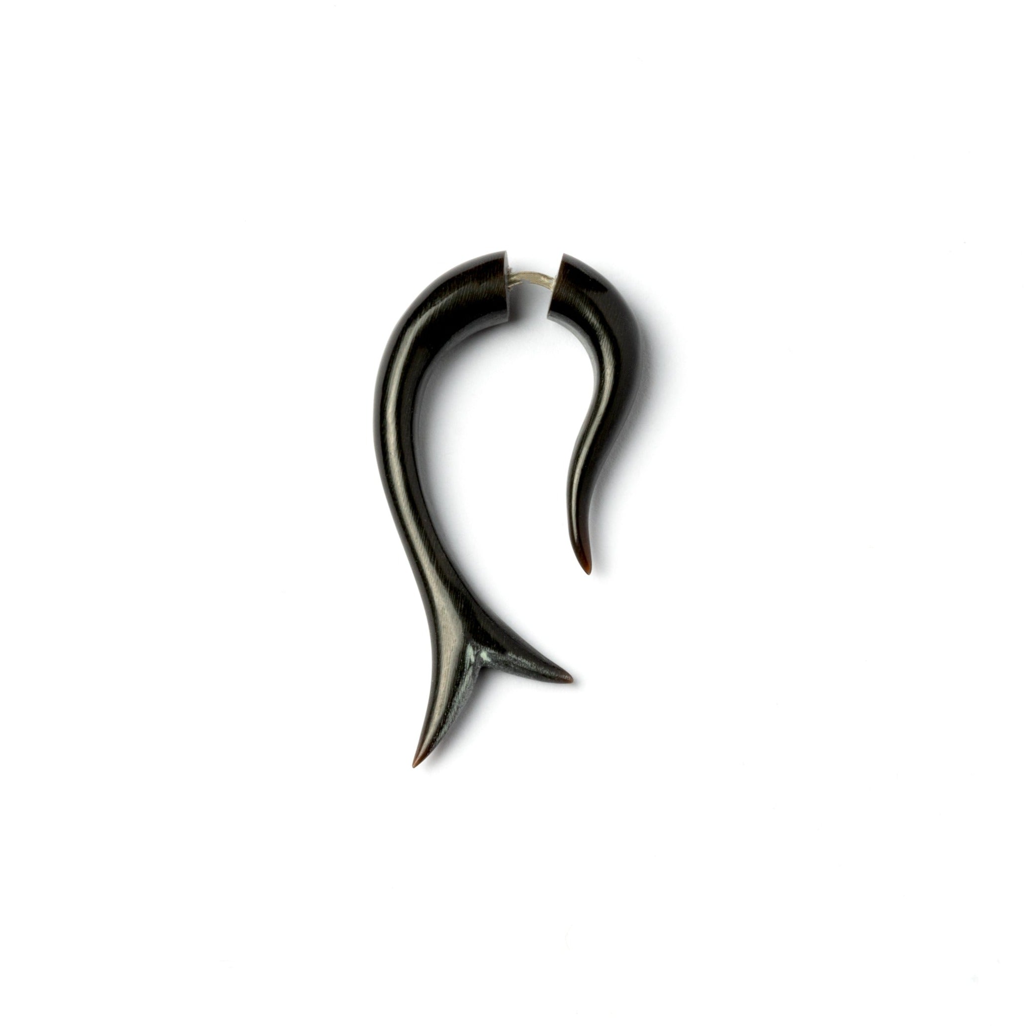 Hiku Fake Gauge Earrings - horn