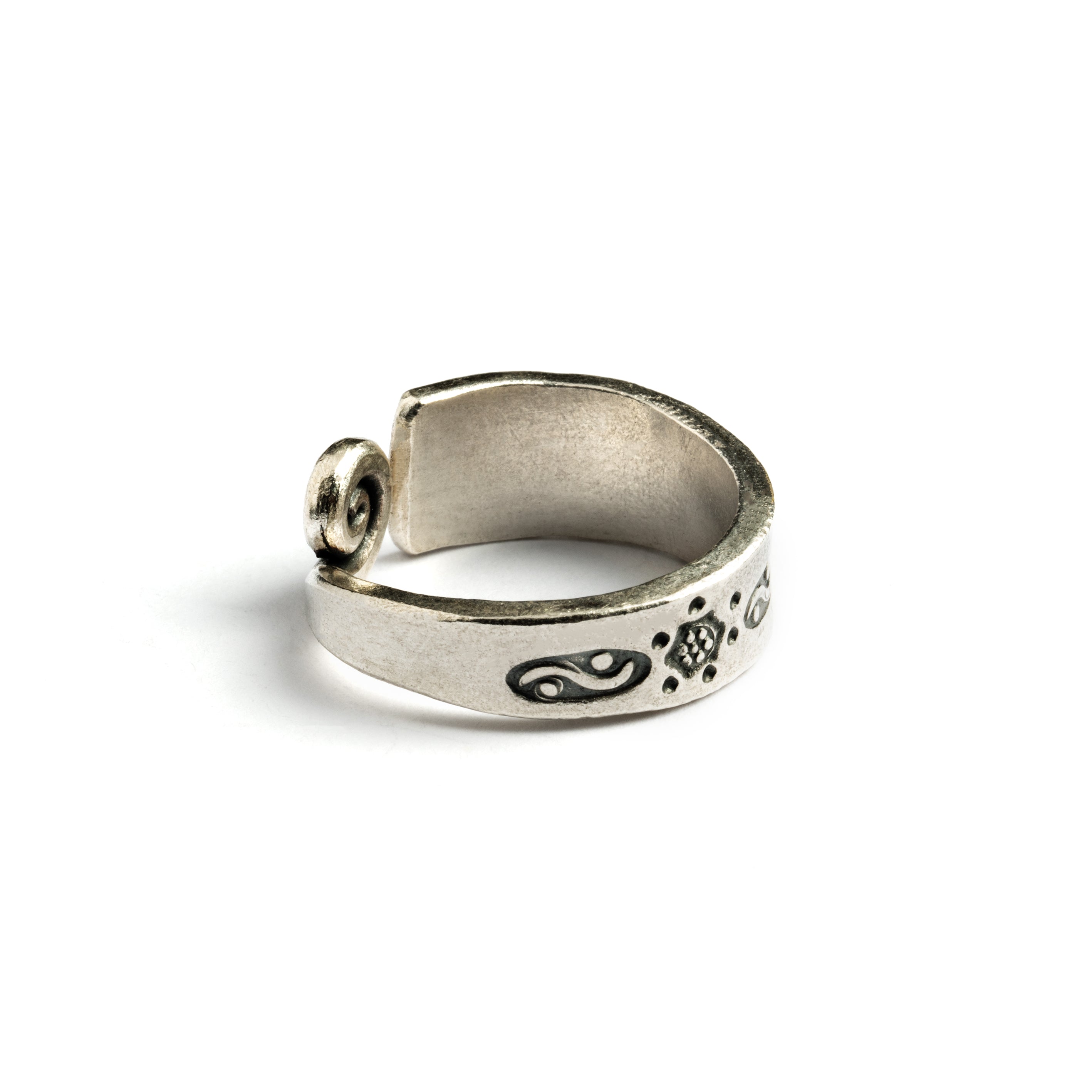 Hill Tribe Silver Ring back view