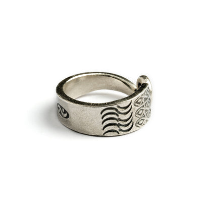 Hill Tribe Silver Ring left side view