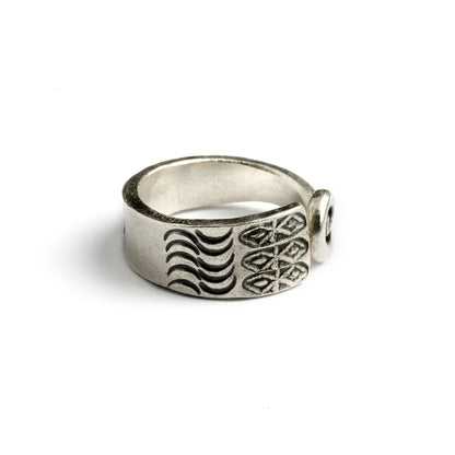 Hill Tribe Silver Ring side view