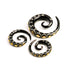 different sizes of honeycomb spiral ear gauges frontal view