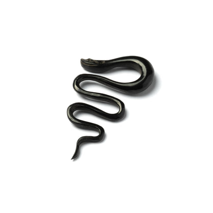 single black horn snake shaped ear stretcher right side view