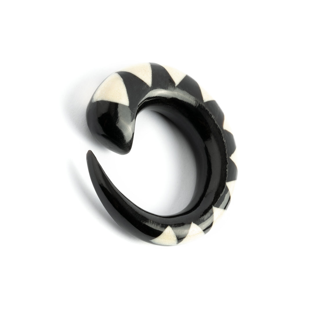 Horn and Bone Curved Ear Stretcher