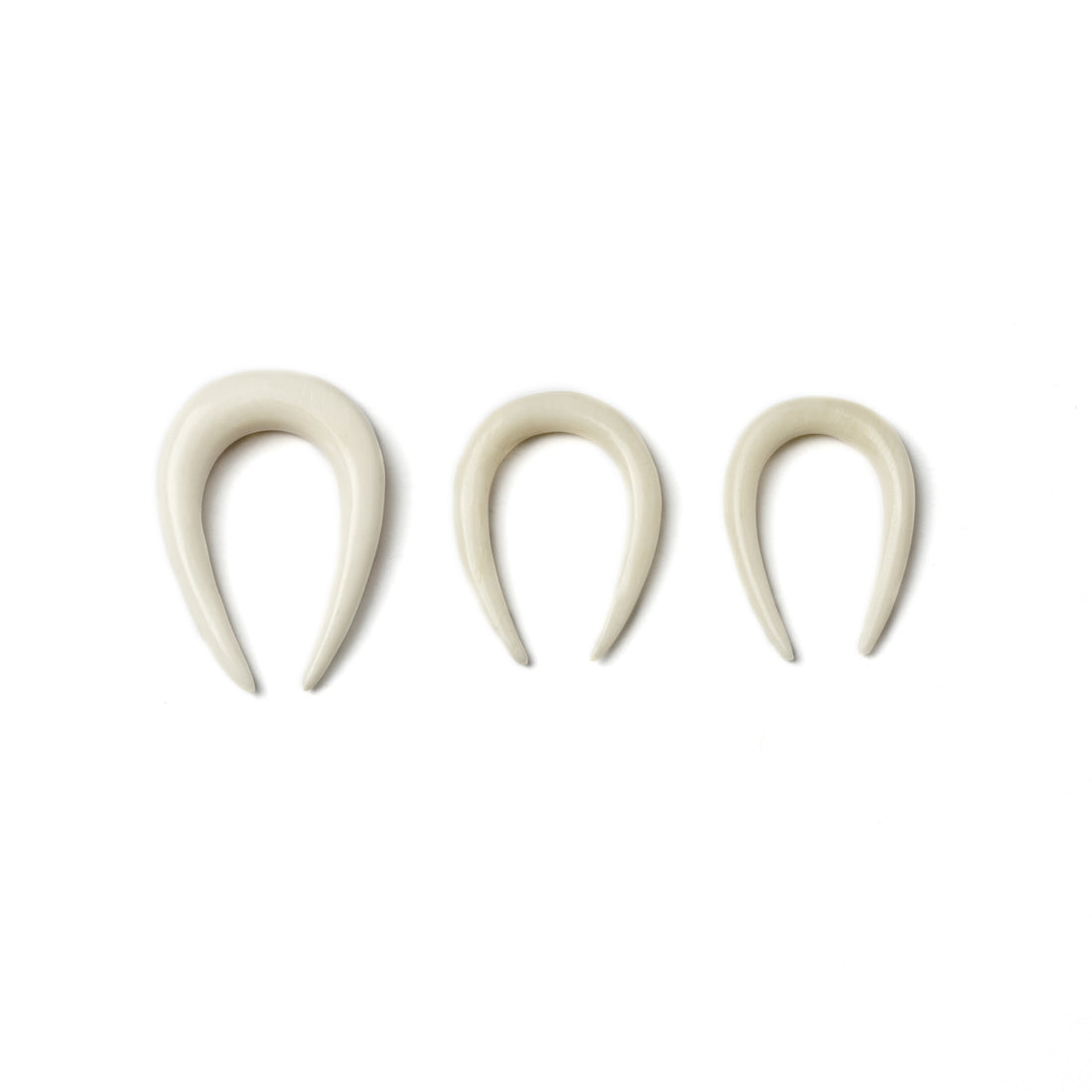 Horseshoe Ear Stretchers - Bone 