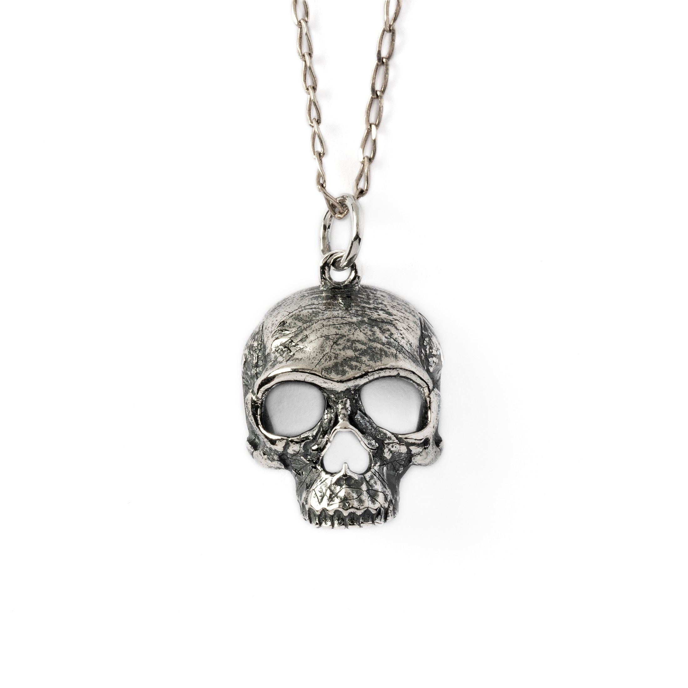 Immortal silver charm necklace frontal view