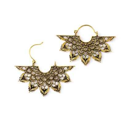 pair of Indah fan earrings closure view