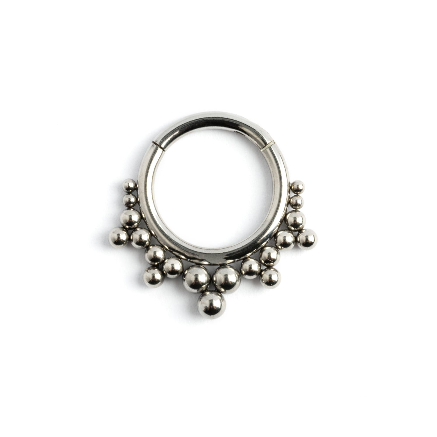Layla surgical steel septum clicker ring frontal view