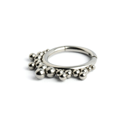 Layla surgical steel septum clicker ring side view