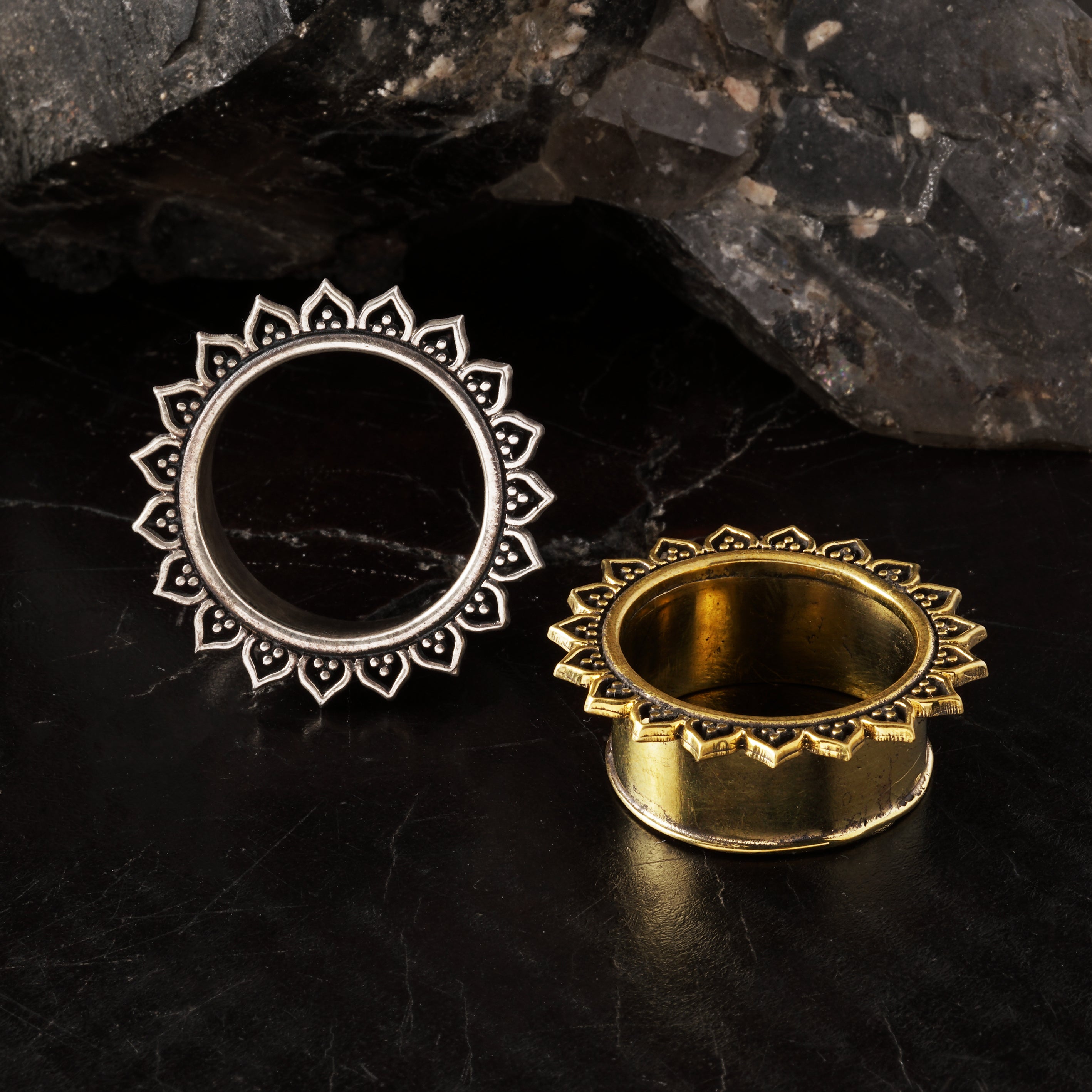 Iriya Lotus Petals Silver and brass Tunnels