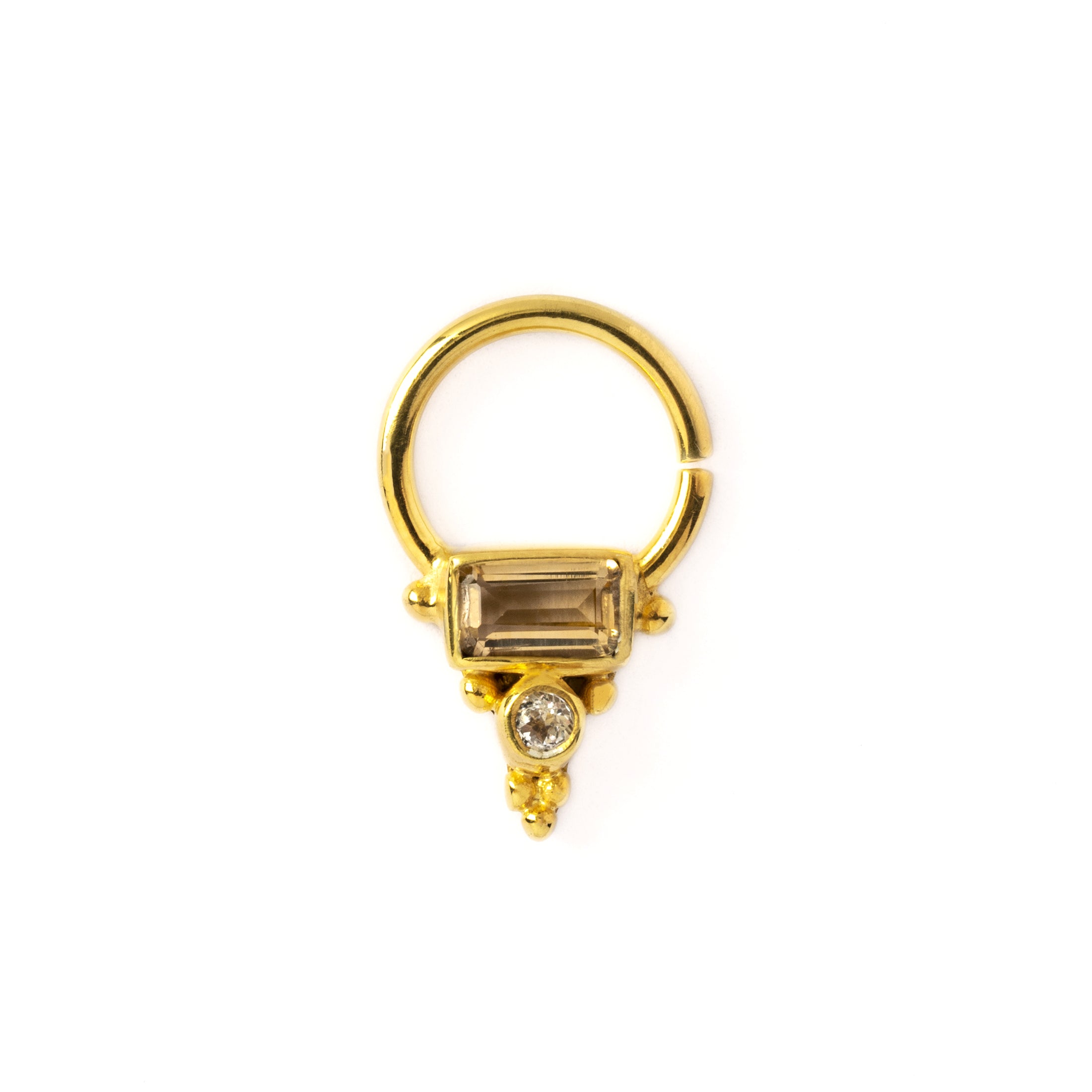 Jaya Gold Septum - Citrin & Topaz  frontal view