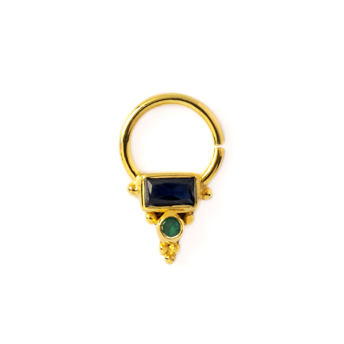 Jaya Gold Septum - Lolite &amp; Green Onyx frontal view