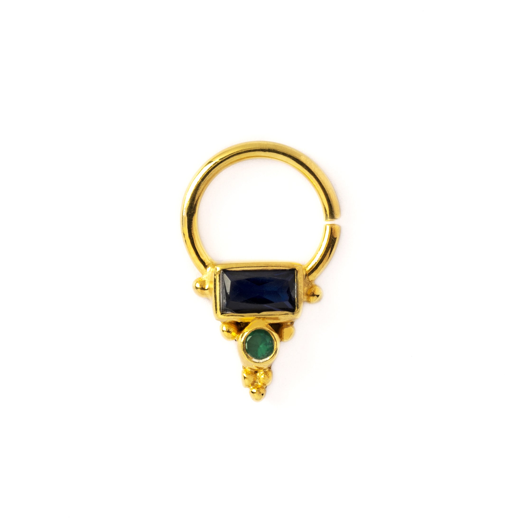 Jaya Gold Septum - Lolite & Green Onyx frontal view