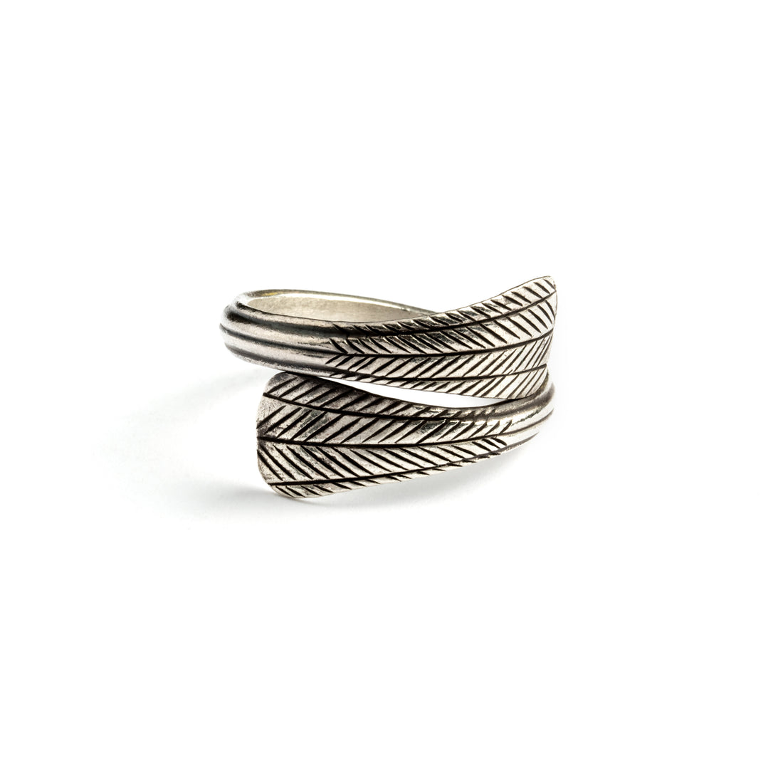 Karen Leaf Silver Ring frontal view