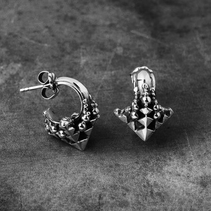 Karnataka silver earrings front and side view