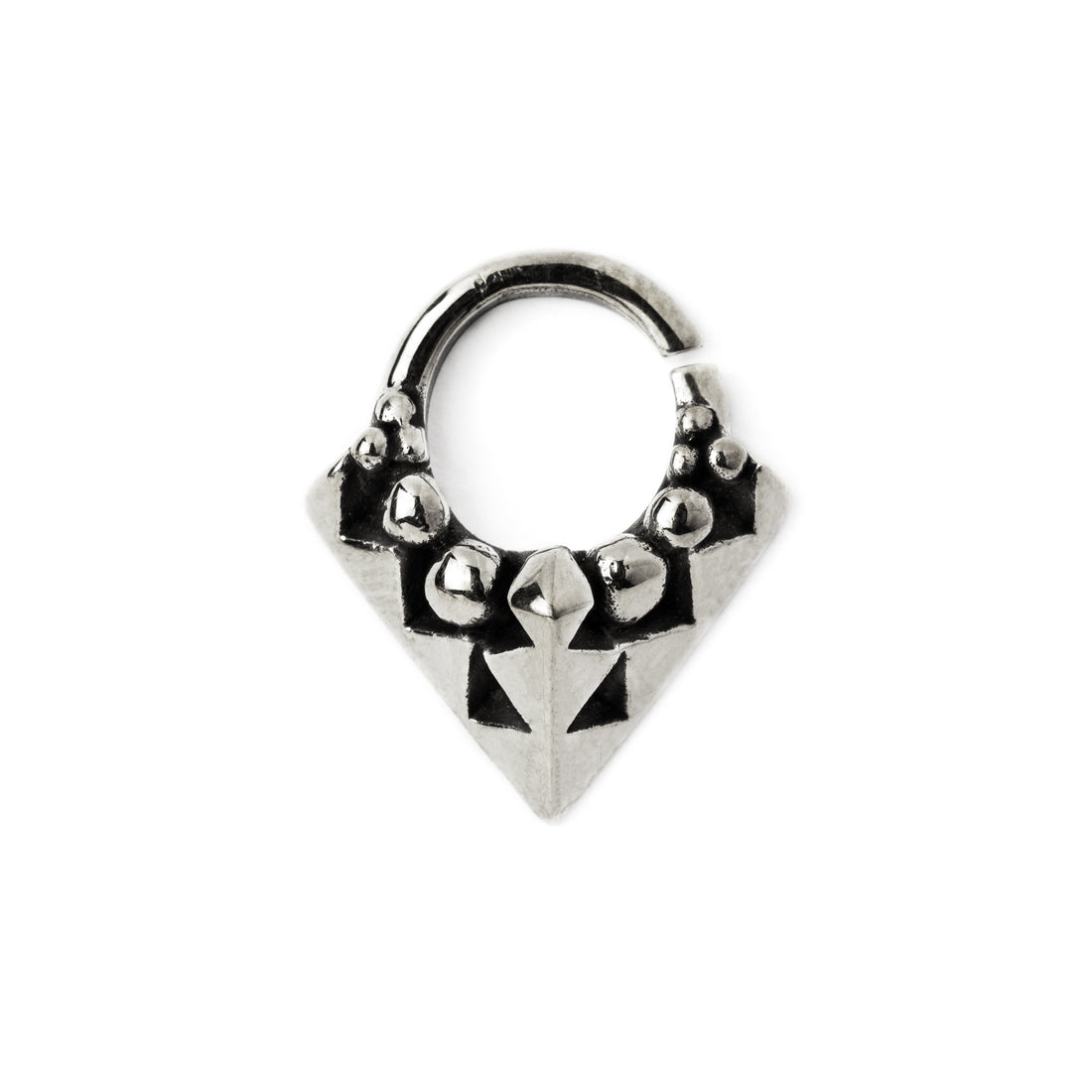 Karnataka silver septum ring frontal view