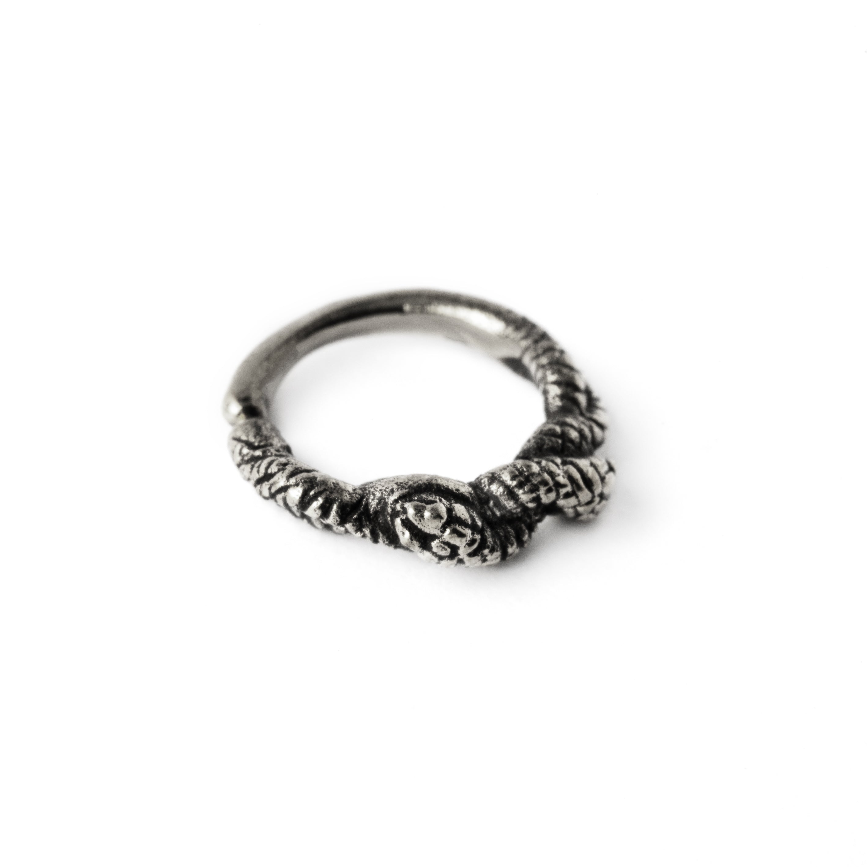 Kobara Silver Septum Ring left side view