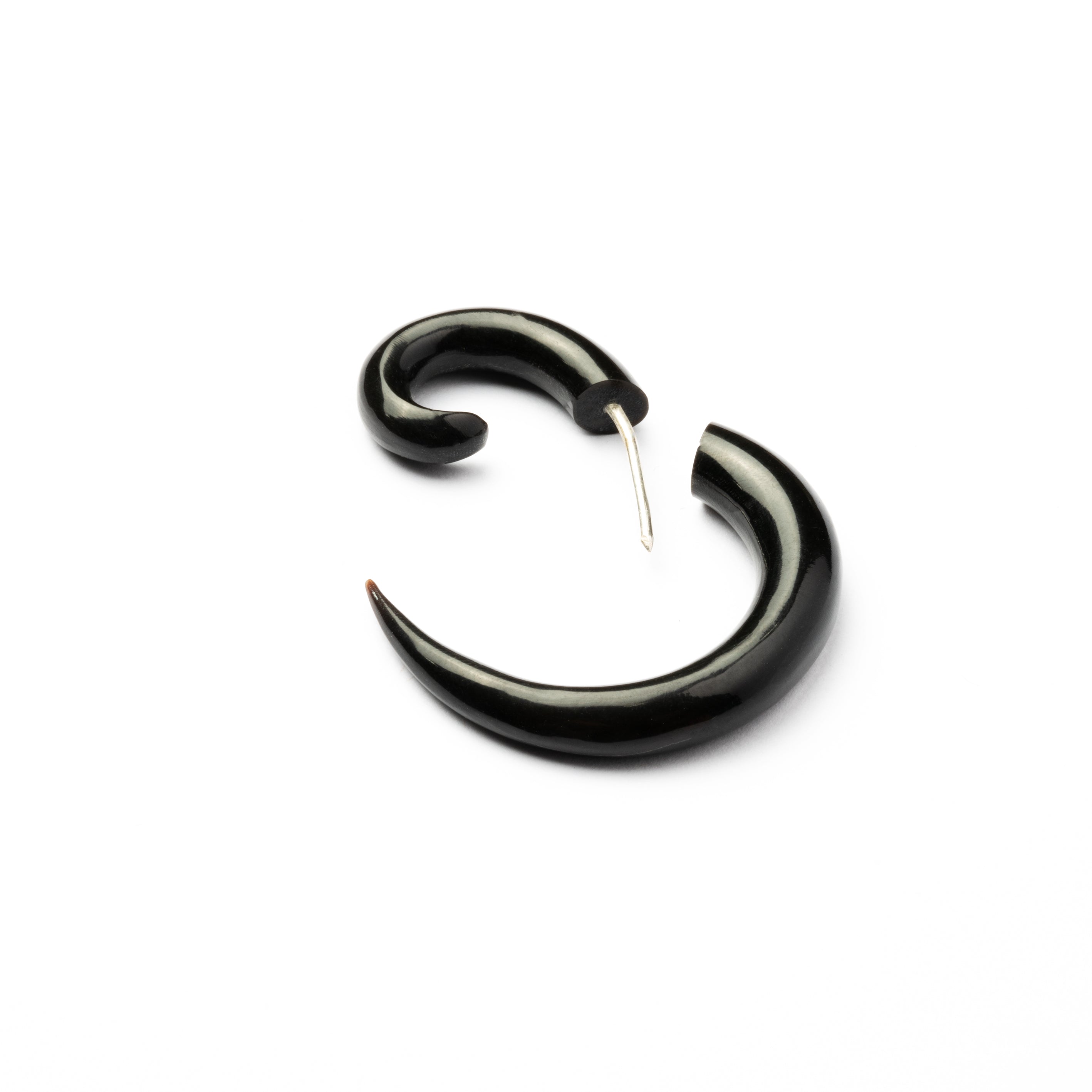 Koru Spiral Fake Gauge Earrings- horn