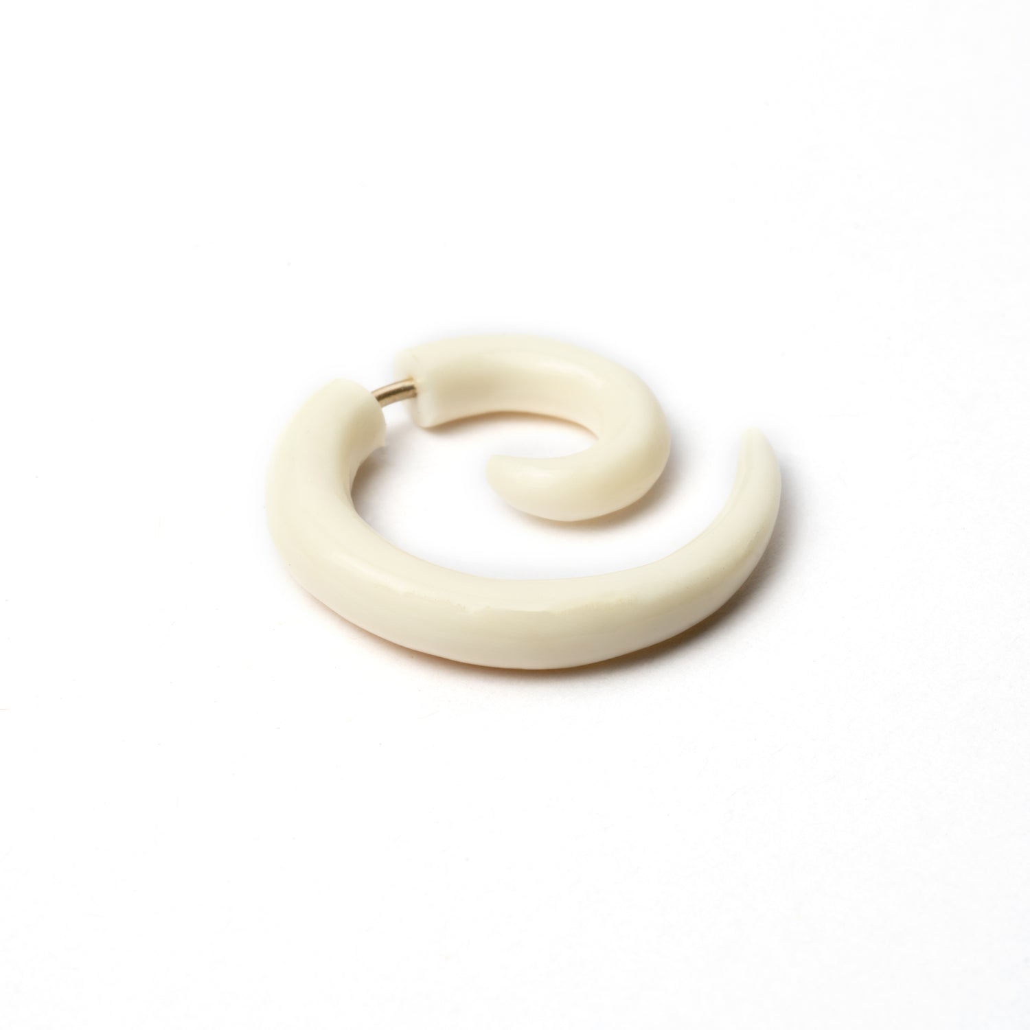 Koru Spiral Fake Gauge Earrings- bone