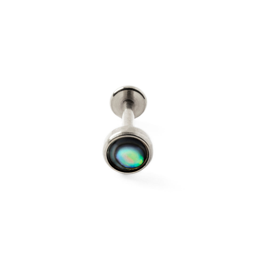 surgical steel Labret with Abalone frontal view