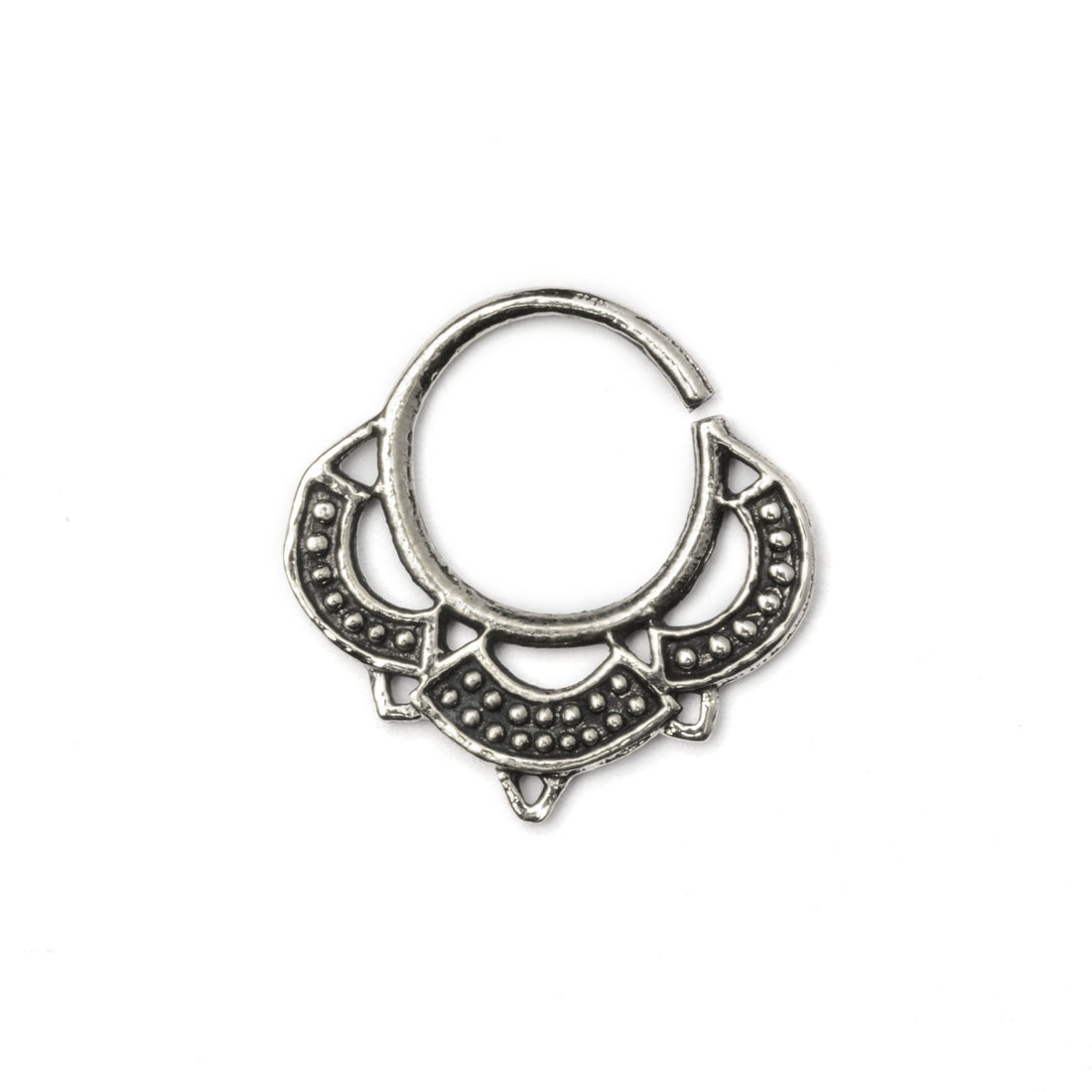 Lalita Silver Septum ring frontal view