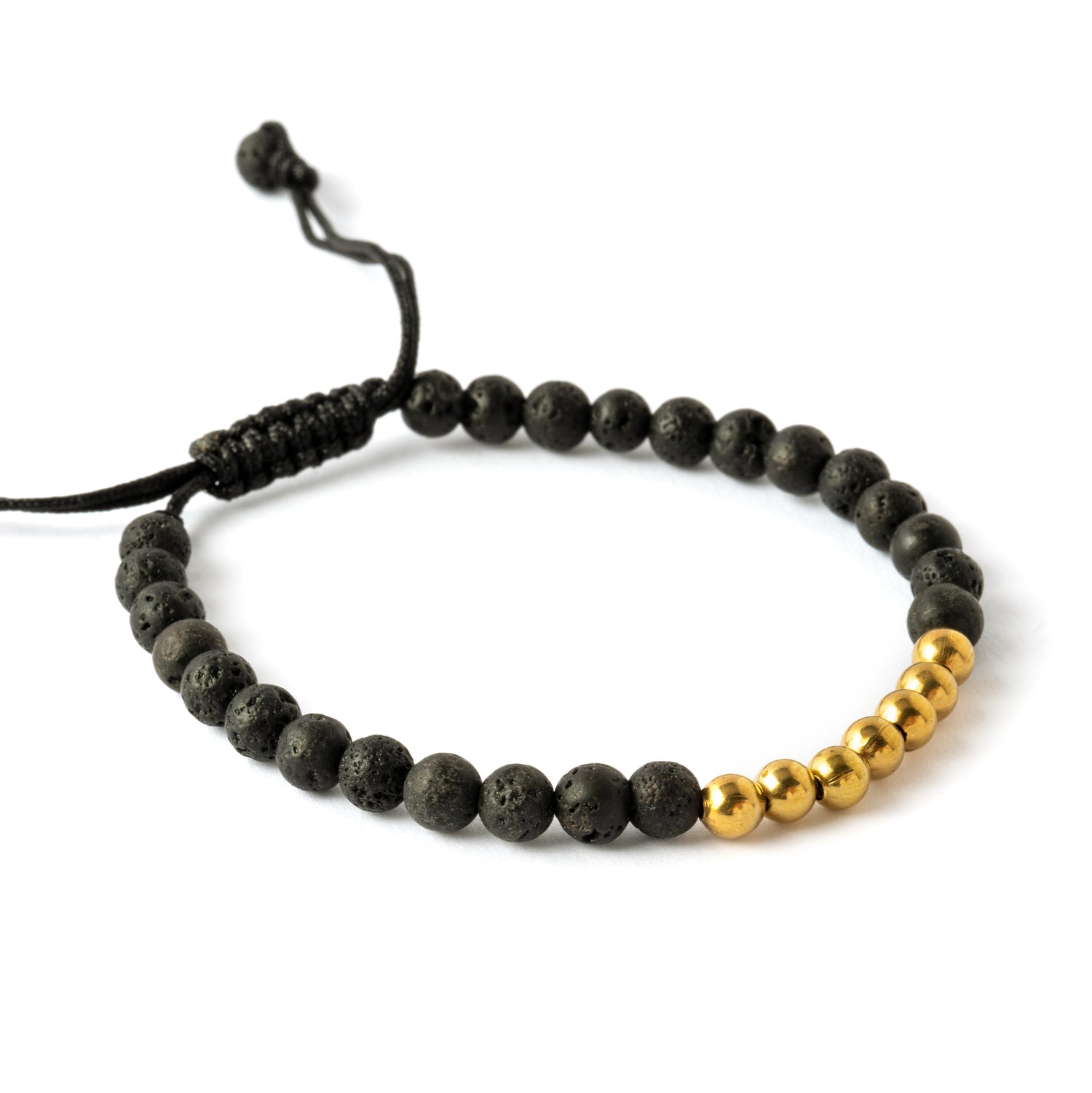 Lava &amp; Brass Beads Bracelet