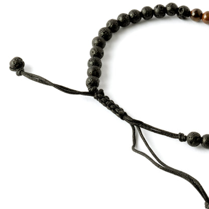 Lava &amp; Tiger Eye beads bracelet closure view