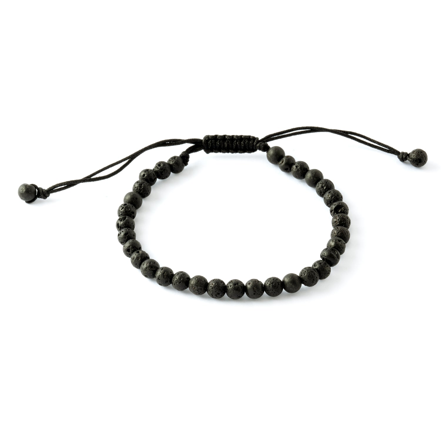 small size Lava bead bracelet frontal view