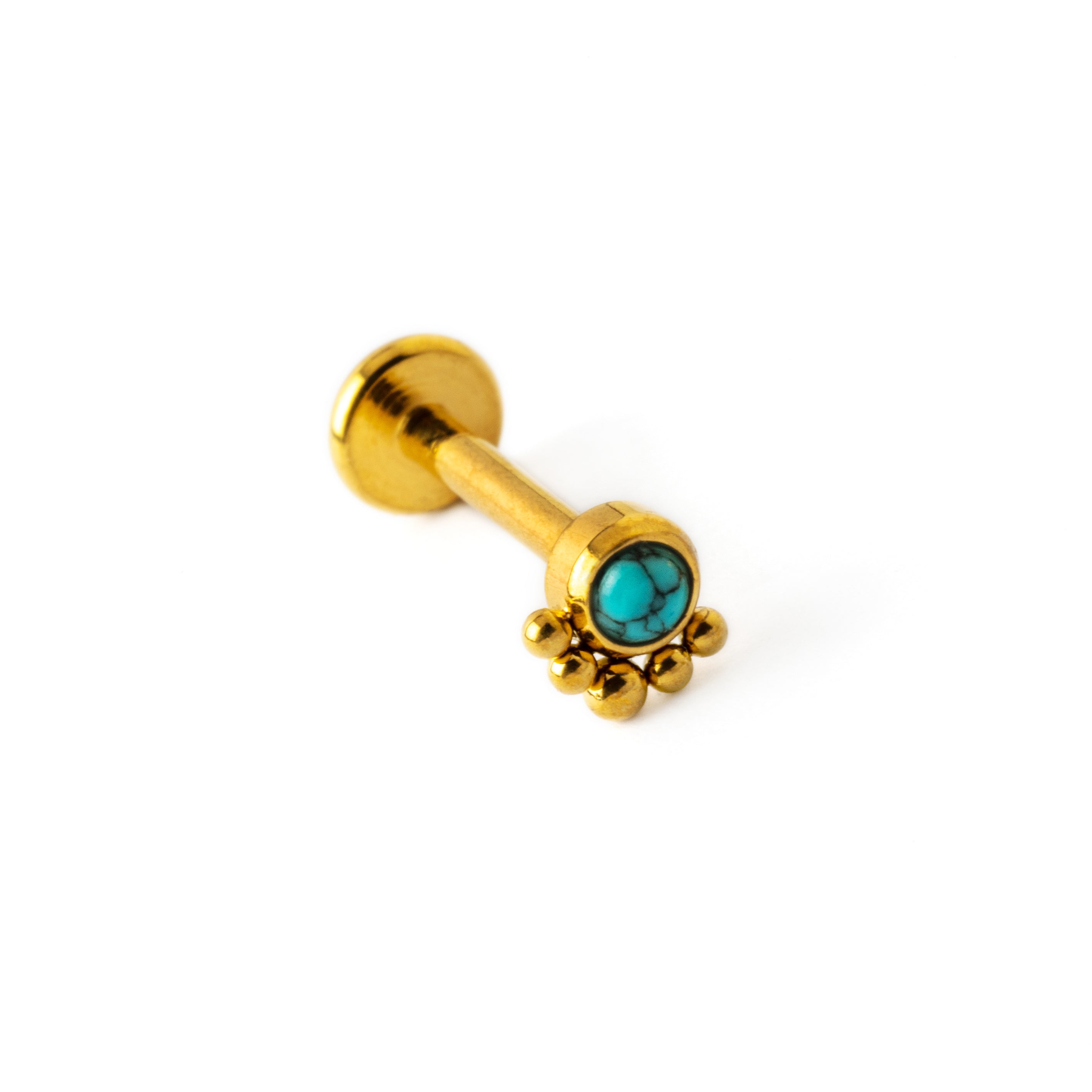 Layla golden labret with Turquoise left side view