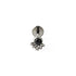 Layla surgical steel internally threaded labret with black Onyx frontal view