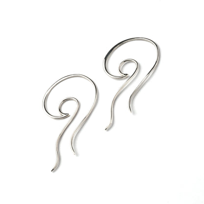 Wave Silver Wire Earrings right side view
