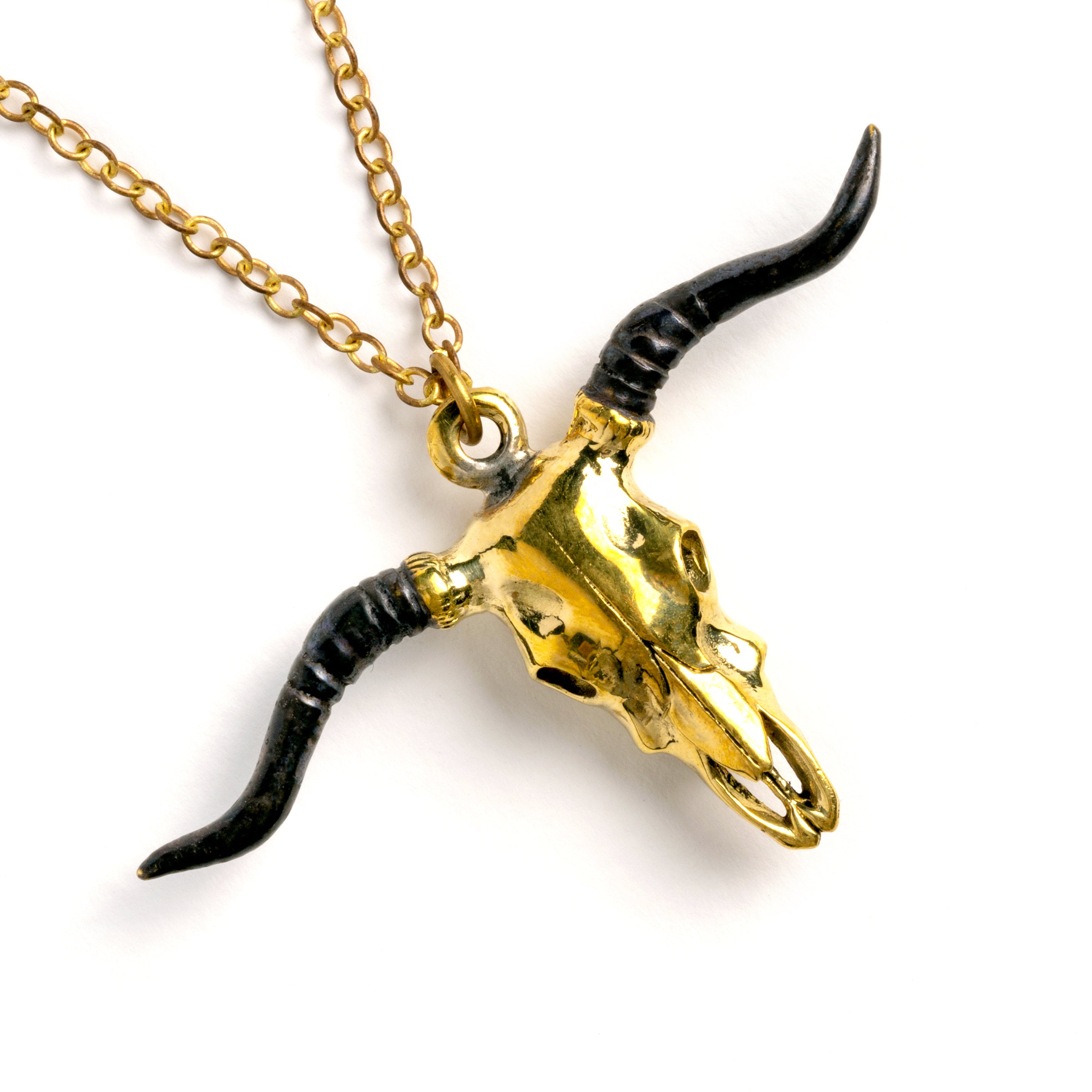 Longhorn hot sale skull necklace