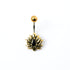 Lotus Belly Bar with Black Onyx frontal view