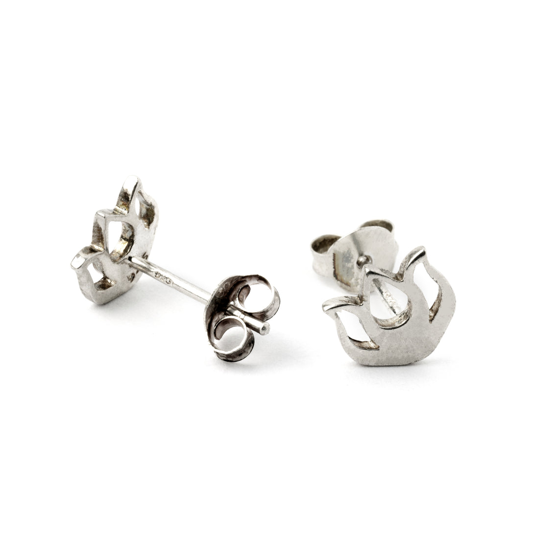 Lotus Blossom Ear Studs front and back view
