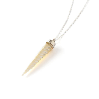Mother of Pearl Spiralling Cone Necklace right side view