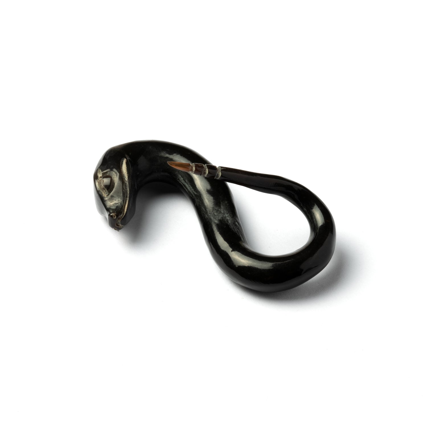 single horn snake ear stretcher in infinity shape right side view