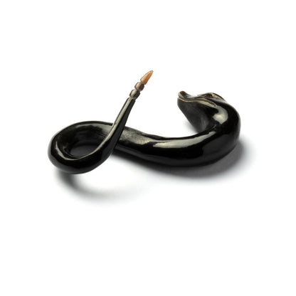 single horn snake ear stretcher in infinity shape back view