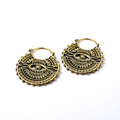 Brass Mayan Earrings