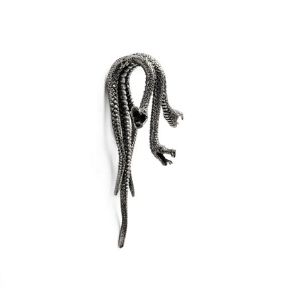 silver colour three snakes hook ear weight hangers side view