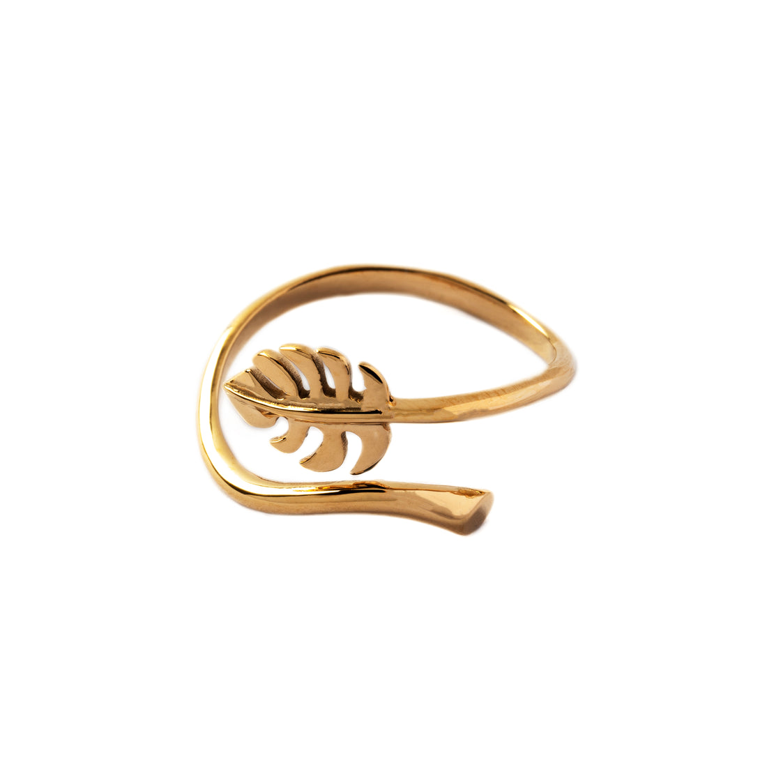 Bronze Monstera Ring right side view