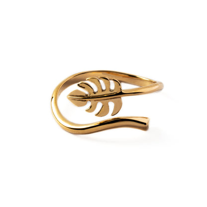 Bronze Monstera Ring frontal view