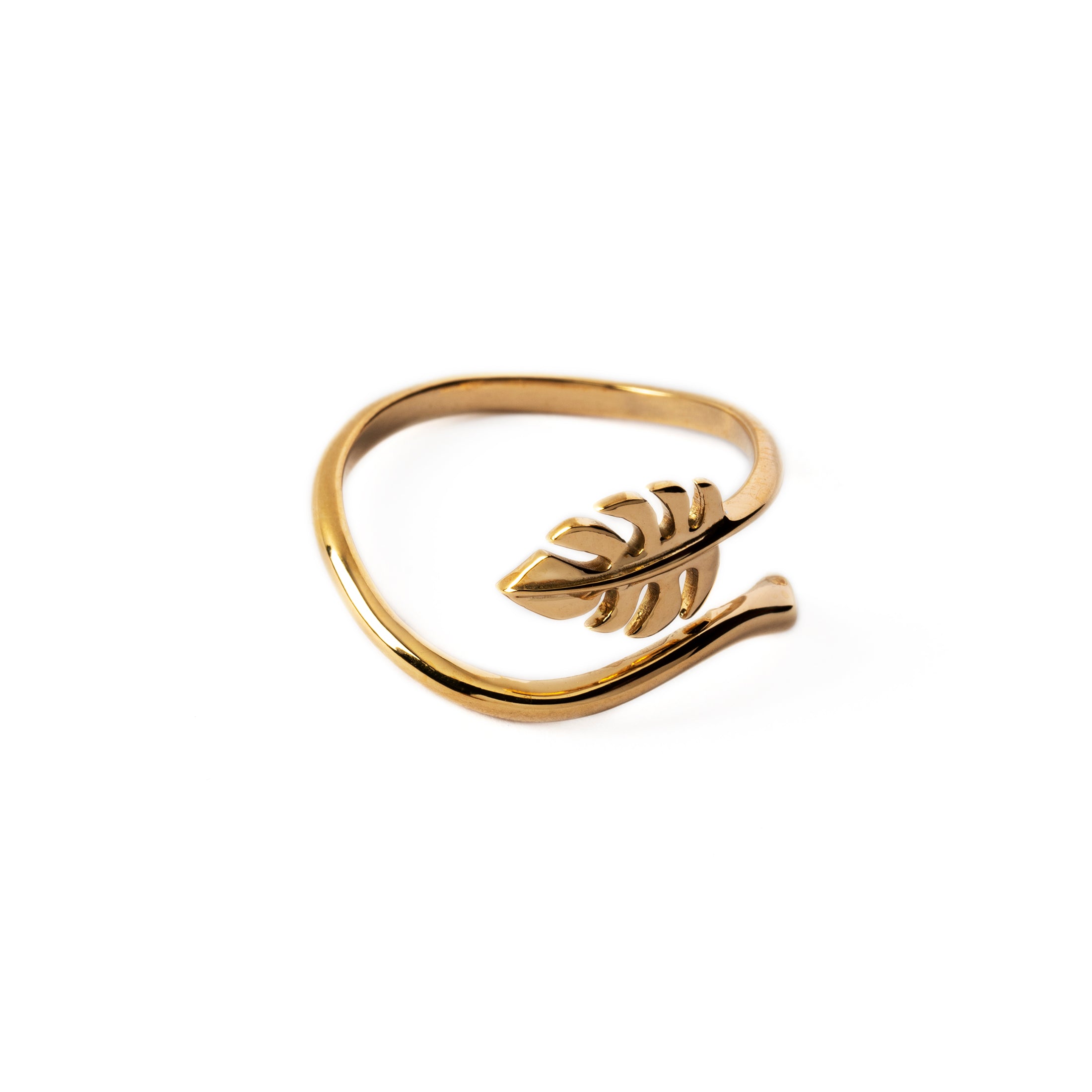 Bronze Monstera Ring left side view