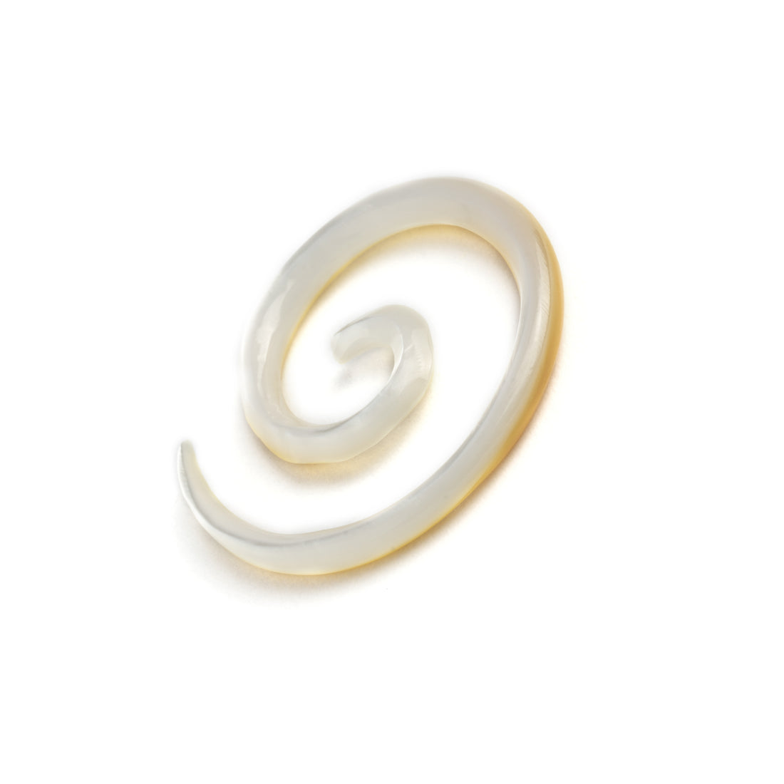 Mother Of Pearl Spiral gauge earring left side view