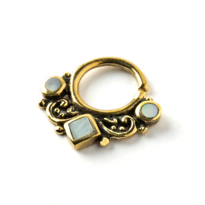 Mother-of-pearl-septum-ring right side view