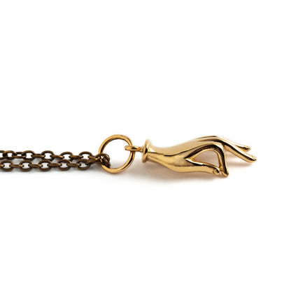 Bronze Mudra Charm necklace side view