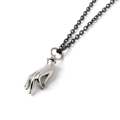 Silver Mudra Charm necklace right side view