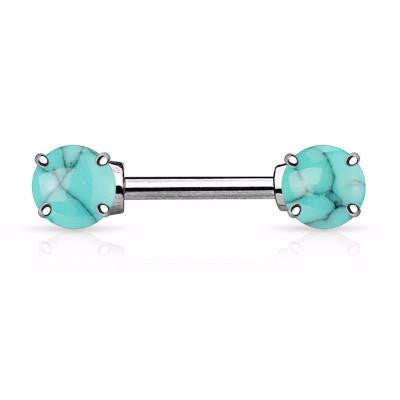 Surgical Steel Barbell with set Stone
