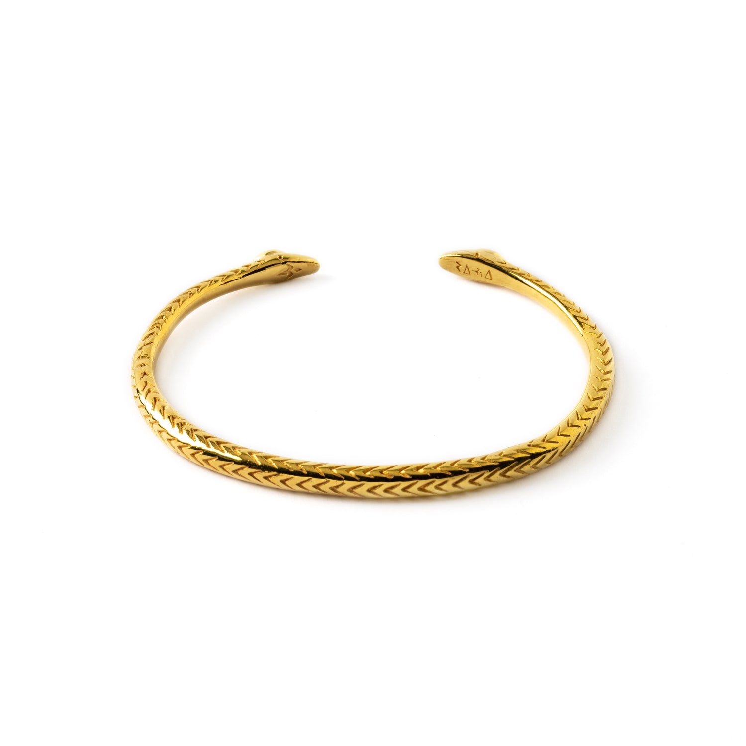 Nagi Gold Cuff with Emerald back side view
