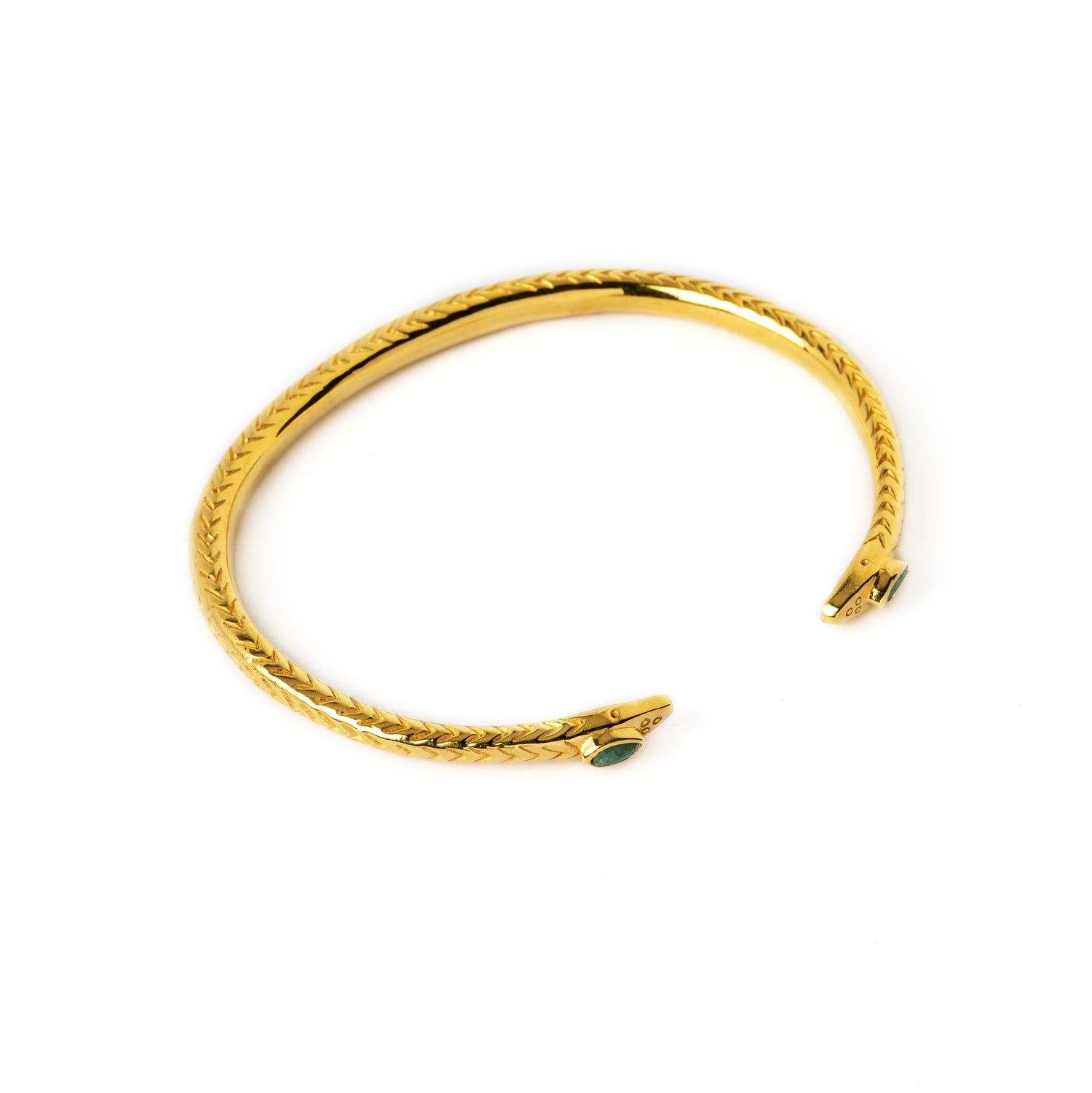Nagi Gold Cuff with Emerald right side view