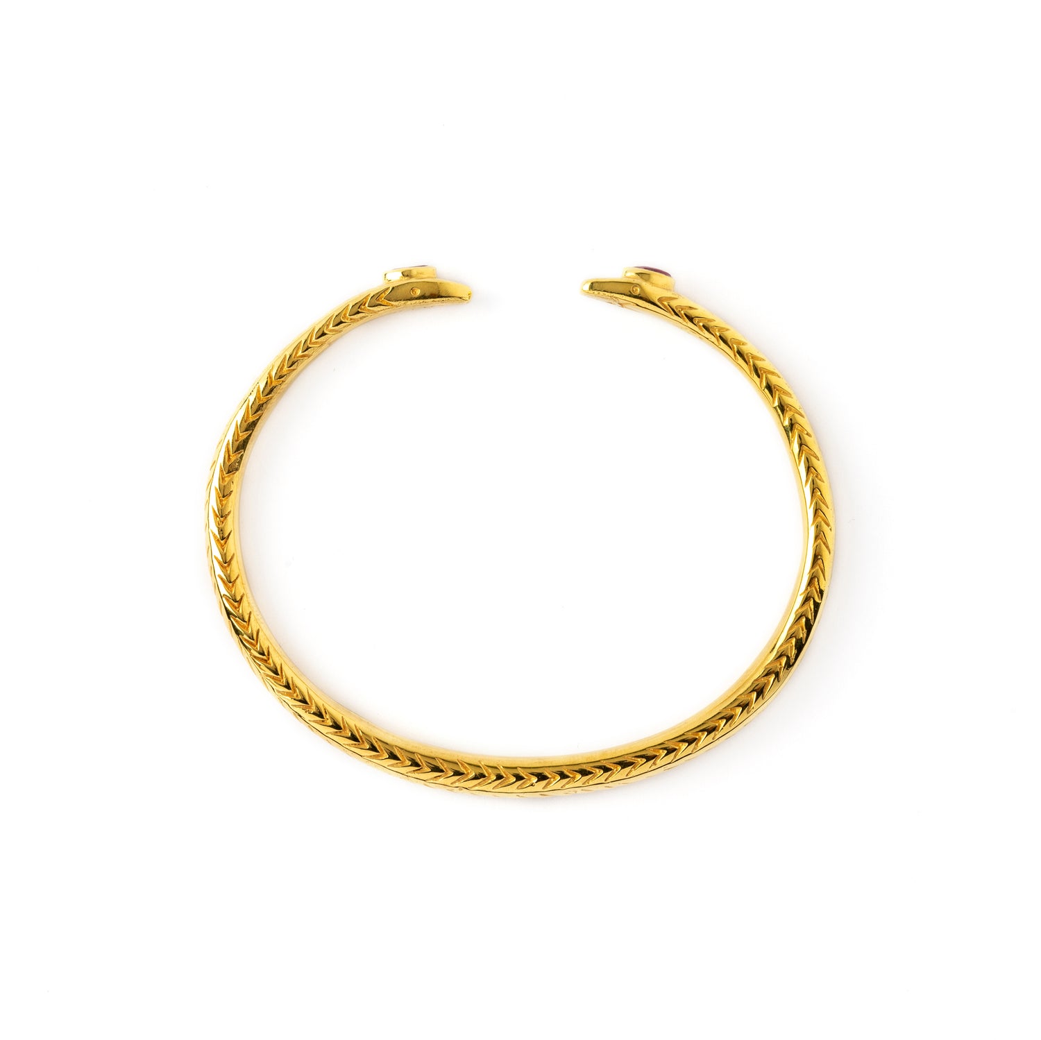 Nagi Gold Cuff with Emerald side view